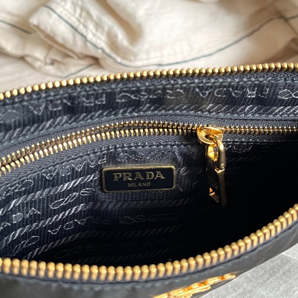 Prada Nylon Pouchette Leather Top Handle - Picture 3 of 6
